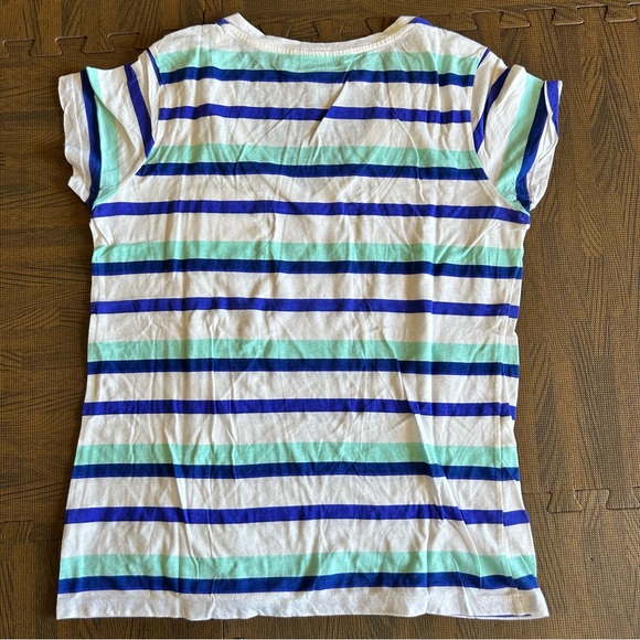 Like New! | GAP | Blue/Mint/White Stripe | Essential V-Neck | Size S - Picture 2 of 8